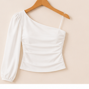 Luna One Shoulder Ruched Top